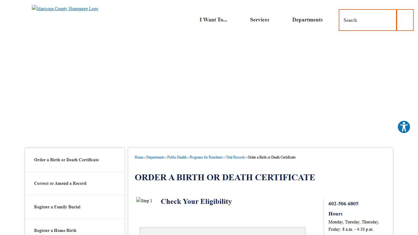 Order a Birth or Death Certificate | Maricopa County, AZ